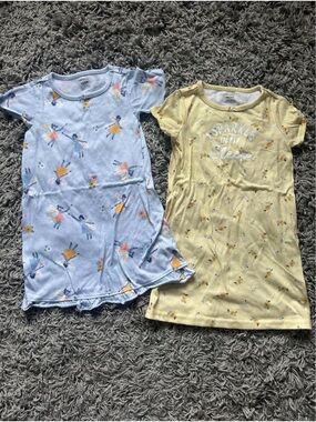 Carter's Girls' Blue and Yellow Night Gowns - Sparkle & Ballerina Prints